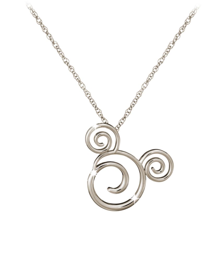 Gold Swirled Mickey Mouse Necklace &ndash; 18K