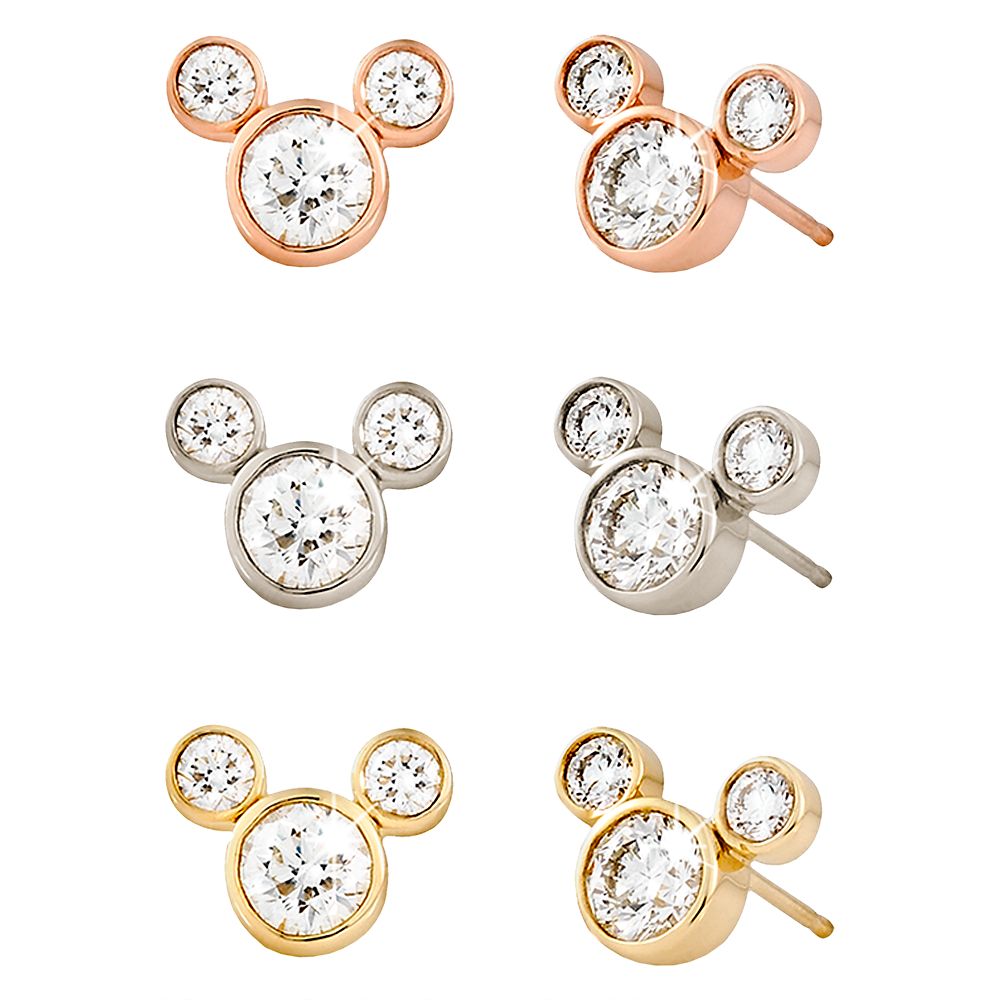 Diamond Mickey Mouse 14K Earrings &ndash; Medium