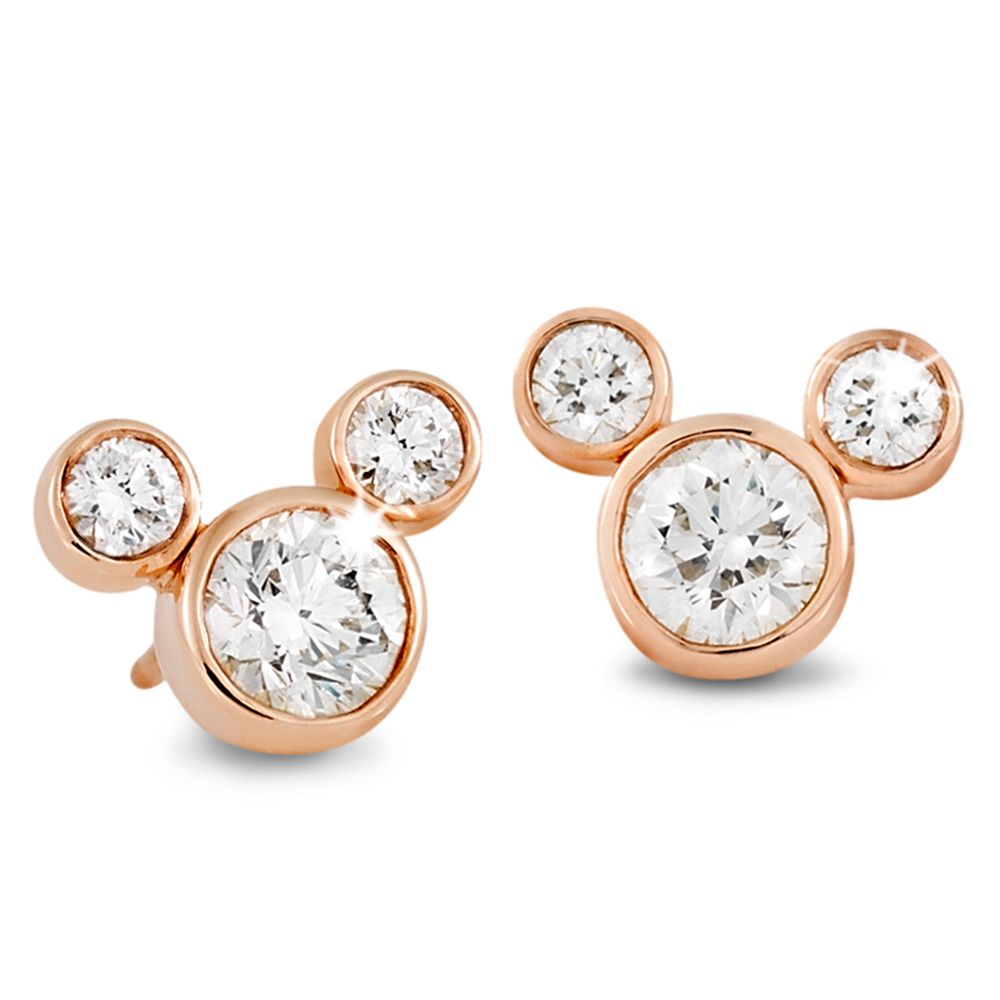 Diamond Mickey Mouse 14K Earrings &ndash; Medium