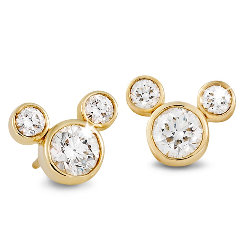 Diamond Mickey Mouse 14K Earrings &ndash; Medium