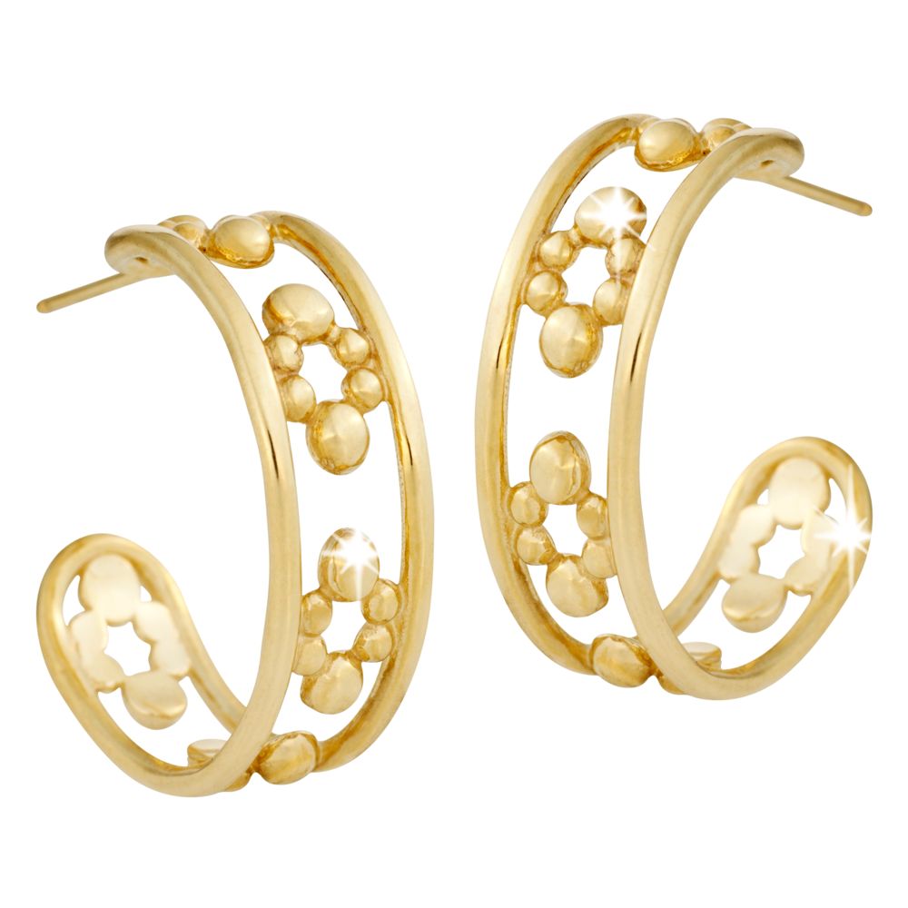 Mickey Mouse Hoop Earrings &ndash; 14K