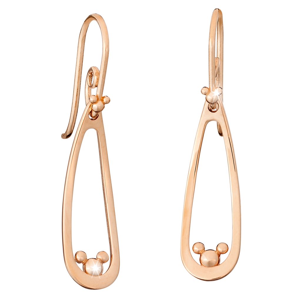 Mickey Mouse Drop Earrings &ndash; 14K