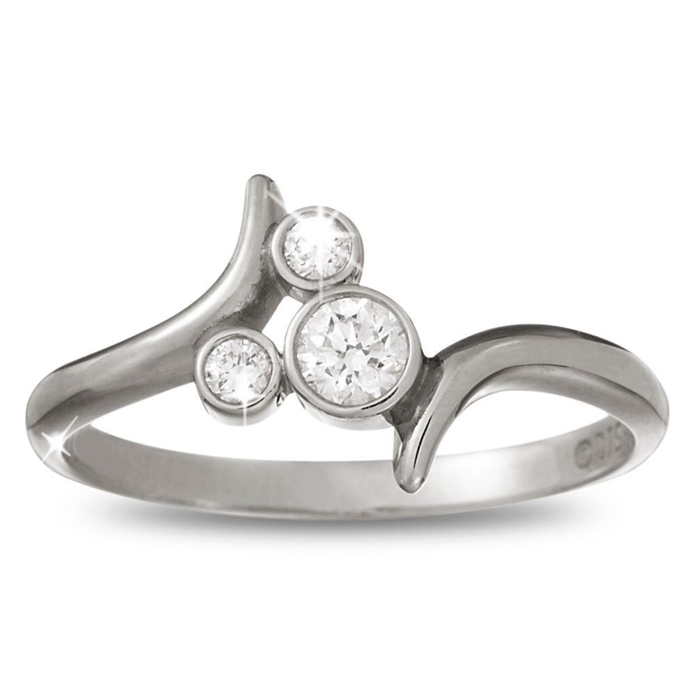 Mickey Mouse Tilted Icon Diamond Ring  Platinum Official shopDisney