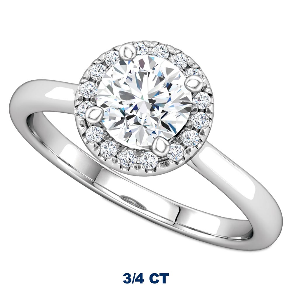 Mickey Mouse Fairy Tale Halo Diamond Engagement Ring