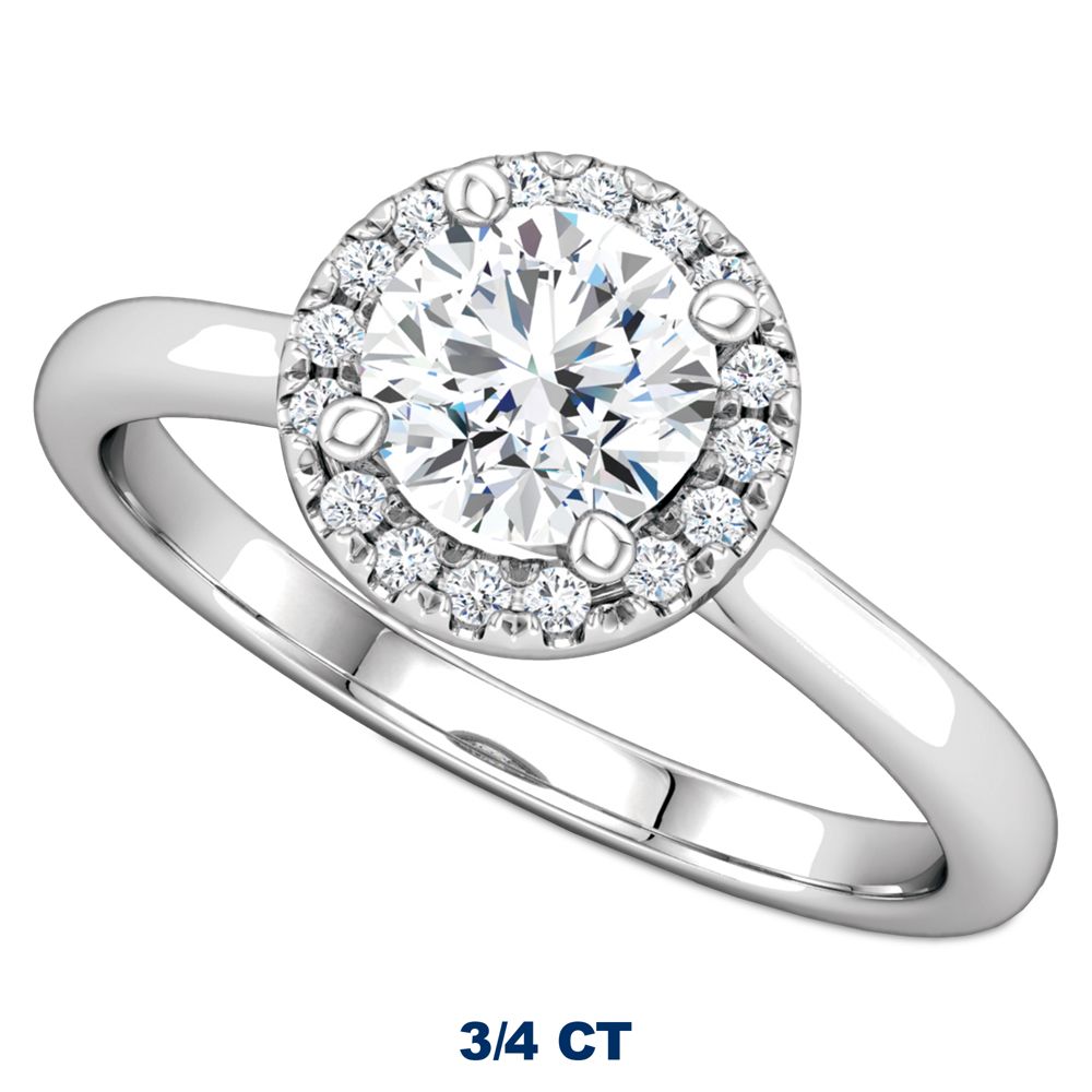 Mickey Mouse Fairy Tale Halo Diamond Engagement Ring