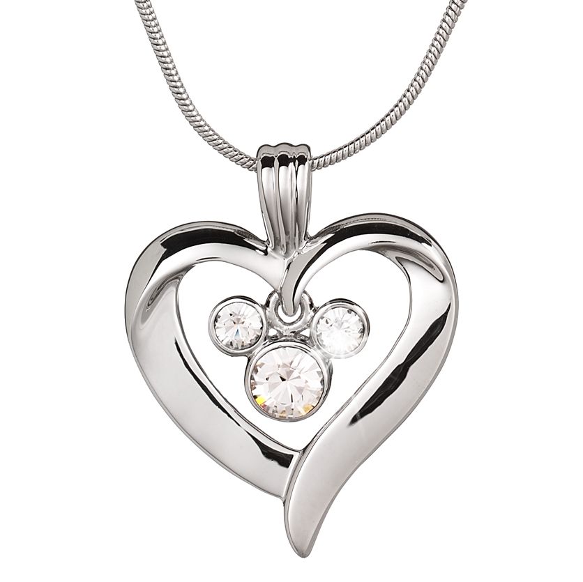 Mickey Mouse Icon and Heart Necklace by Arribas