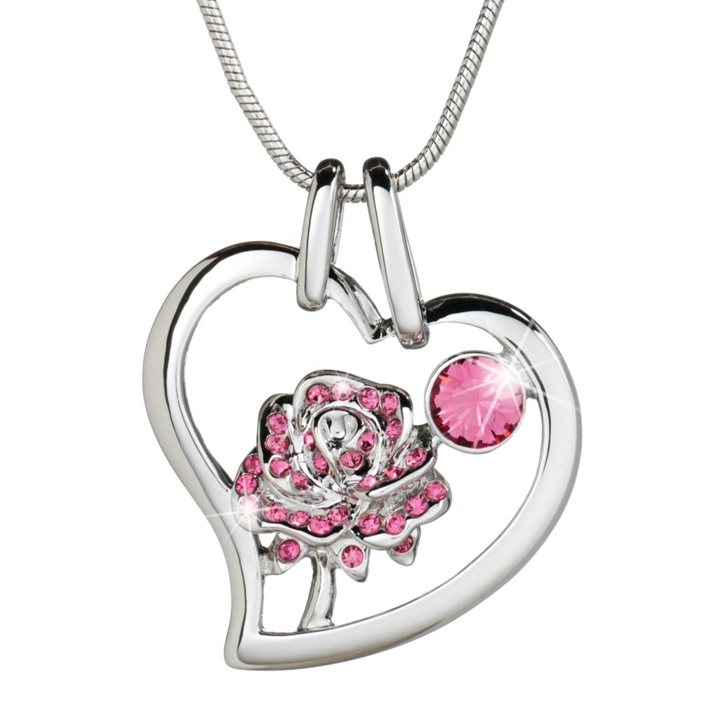 Belle Crystal Rose Necklace by Arribas