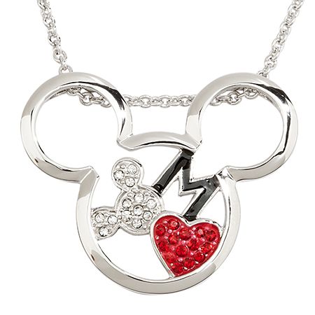 Mickey Mouse Necklace by Arribas &ndash; Mickey Head with Heart