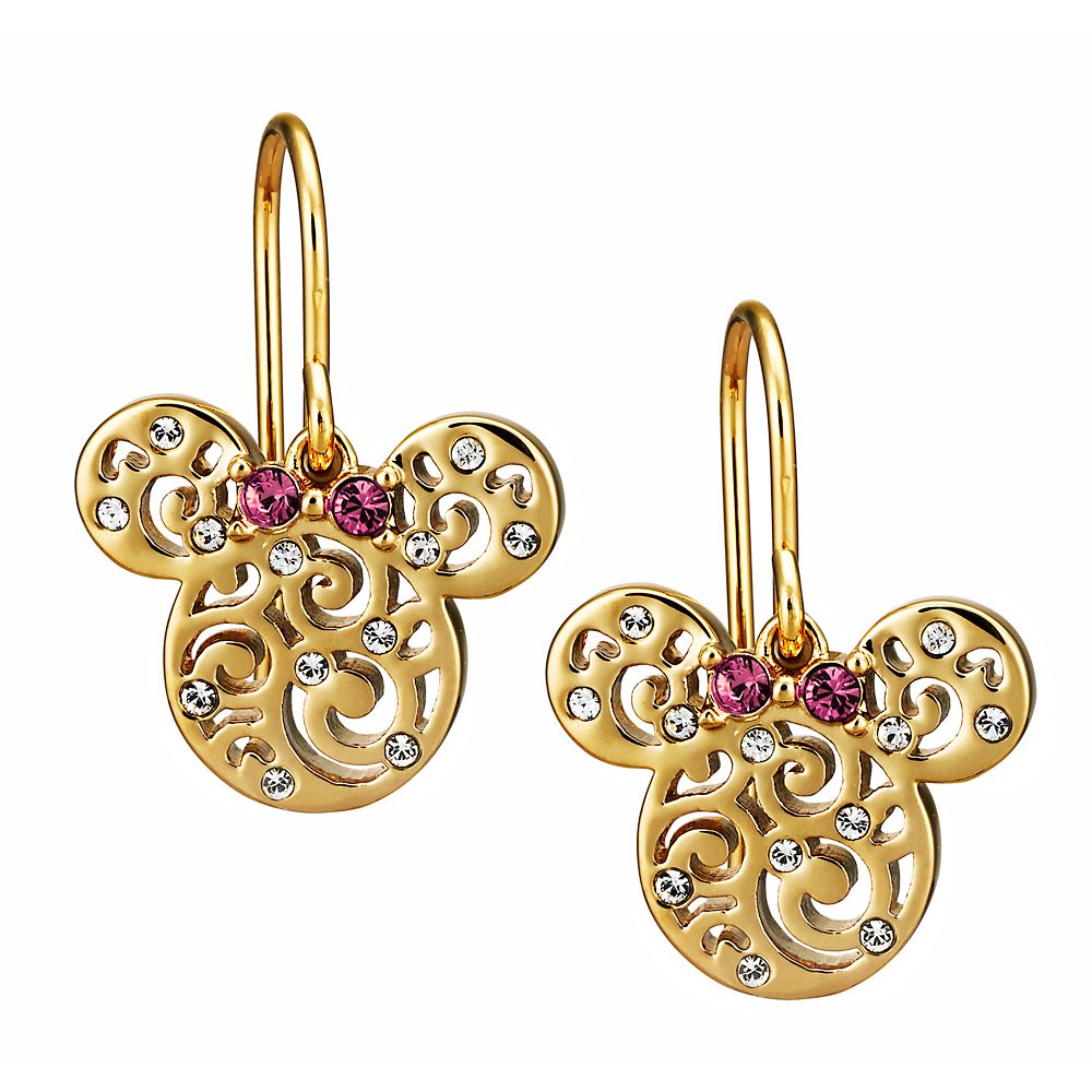 Minnie Mouse Filigree Icon Earrings by Arribas Gold Official shopDisney