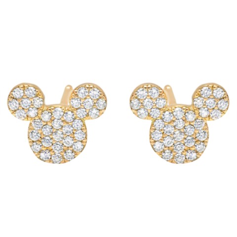 CRISLU Mickey Mouse Icon Stud Earrings by CRISLU – Yellow Gold