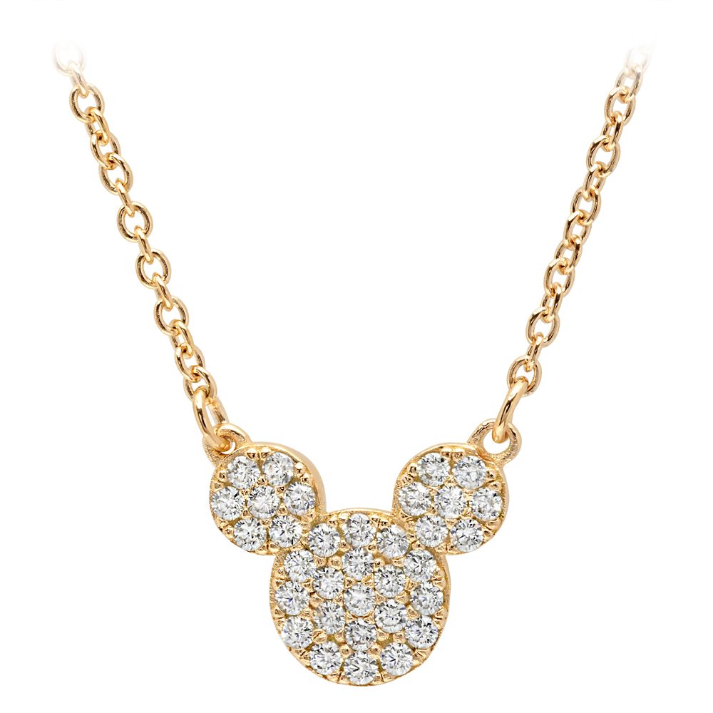 Mickey Mouse Icon Necklace by CRISLU  Yellow Gold Official shopDisney