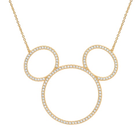 CRISLU Mickey Mouse Icon Silhouette Necklace by CRISLU – Yellow Gold