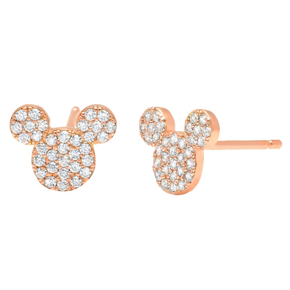 Mickey Mouse Icon Stud Earrings by CRISLU - Rose Gold