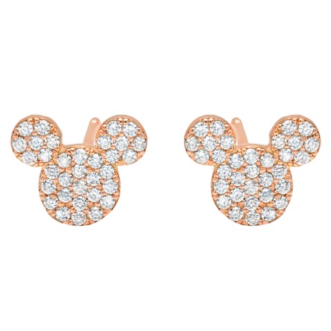 CRISLU Mickey Mouse Icon Stud Earrings by CRISLU – Rose Gold
