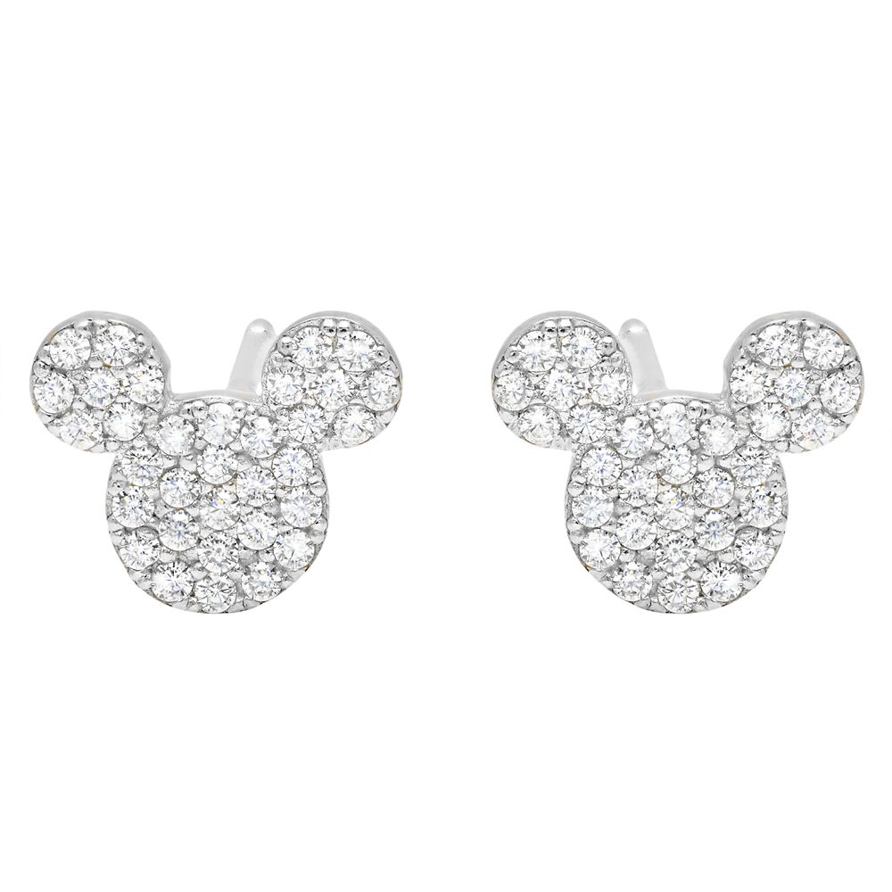 Mickey Mouse Icon Stud Earrings by CRISLU  Platinum Official shopDisney