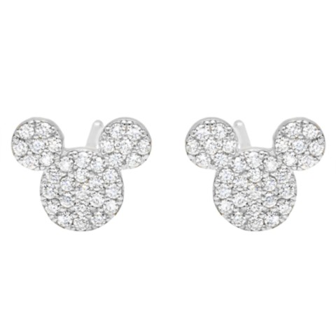 CRISLU Mickey Mouse Icon Stud Earrings by CRISLU – Platinum