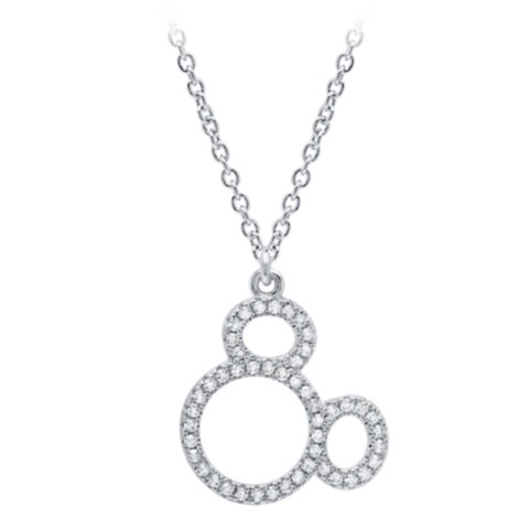 CRISLU Mickey Mouse Icon Silhouette Pendant Necklace by CRISLU – Platinum