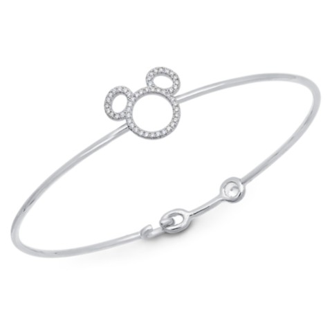 Аксессуары CRISLU Mickey Mouse Icon Silhouette Bangle by CRISLU – Platinum
