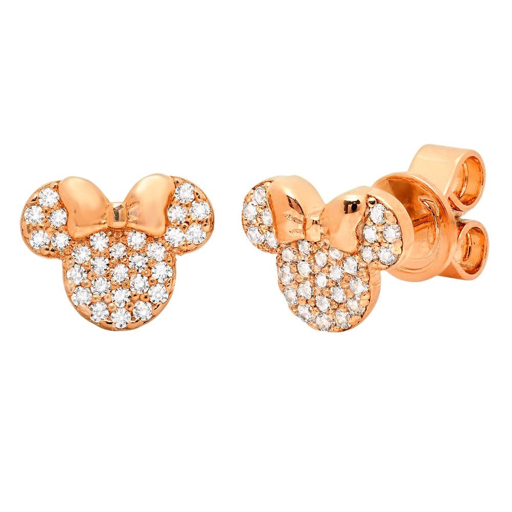 Minnie Mouse Icon Stud Earrings by CRISLU &ndash; Rose Gold