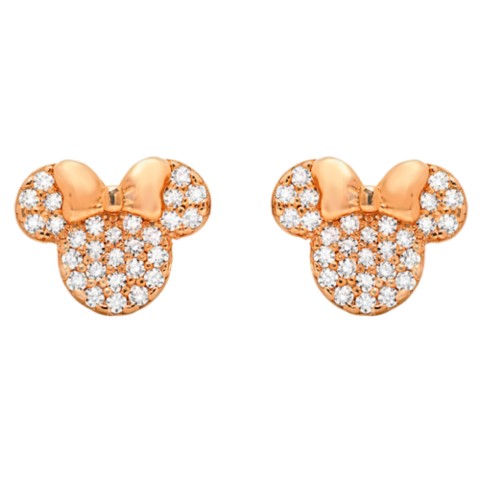 CRISLU Minnie Mouse Icon Stud Earrings by CRISLU – Rose Gold