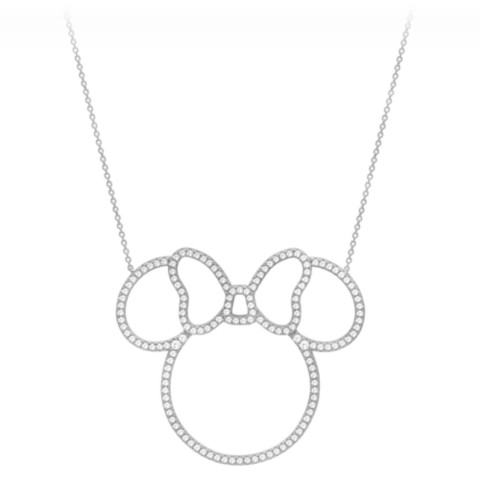 CRISLU Minnie Mouse Pavé Icon Outline Necklace by