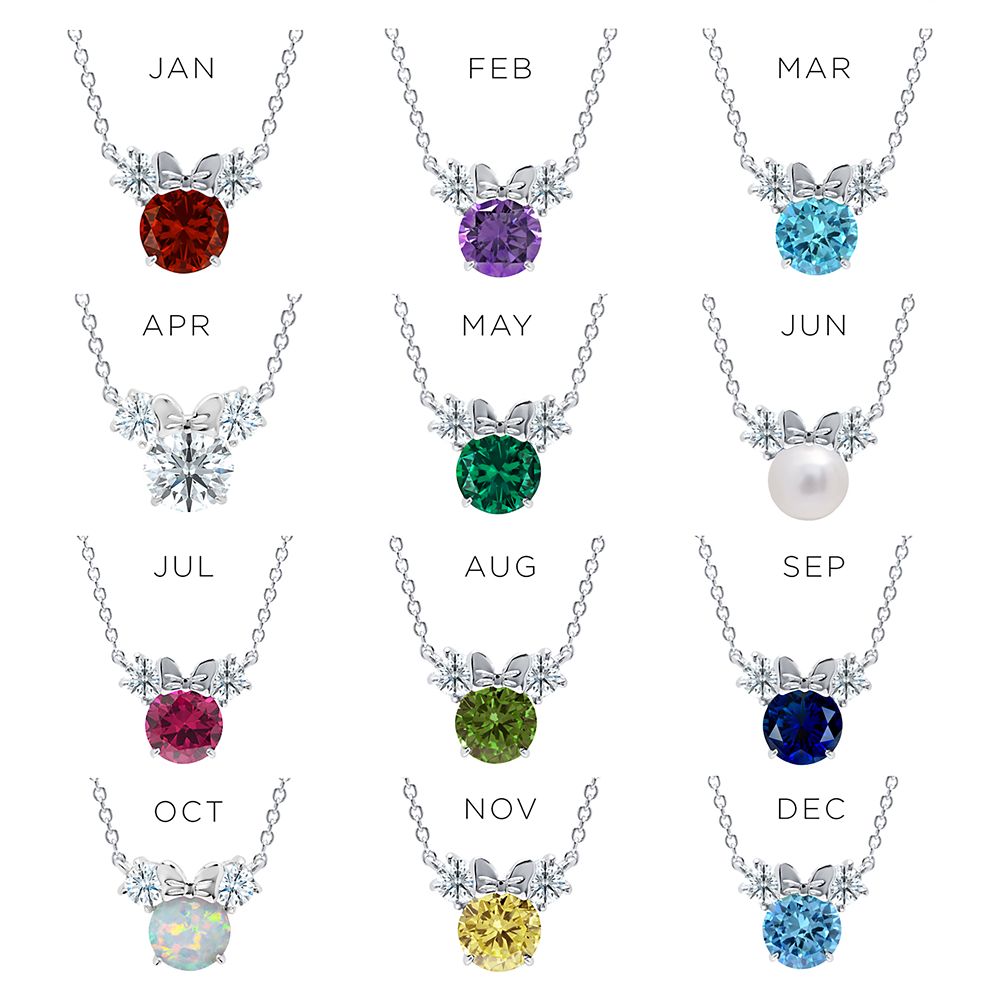 Minnie Mouse Birthstone Necklace by CRISLU &ndash; Platinum