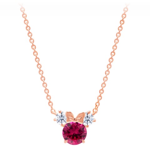 CRISLU Minnie Mouse Birthstone Necklace by CRISLU – Rose Gold