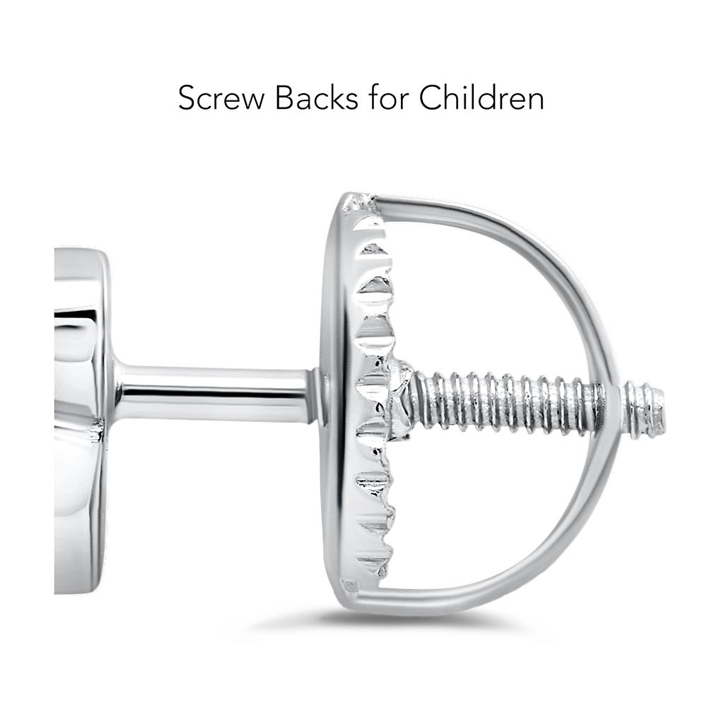 Minnie Mouse Birthstone Earrings for Kids by CRISLU &ndash; Platinum