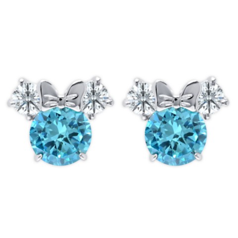 CRISLU Minnie Mouse Birthstone Earrings for Kids by CRISLU – Platinum