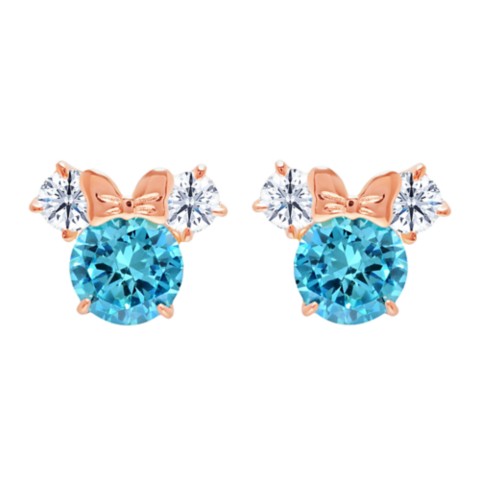 CRISLU Minnie Mouse Birthstone Earrings for Kids by CRISLU – Rose Gold