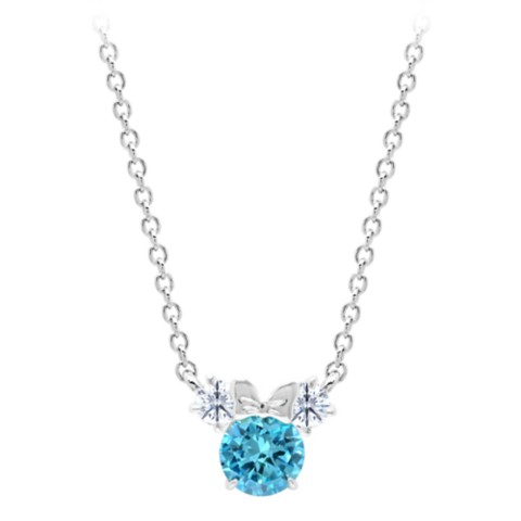 CRISLU Minnie Mouse Birthstone Necklace for Kids by CRISLU – Platinum