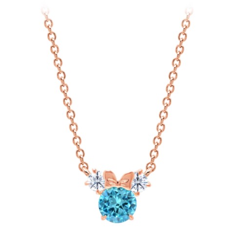 CRISLU Minnie Mouse Birthstone Necklace for Kids by CRISLU – Rose Gold