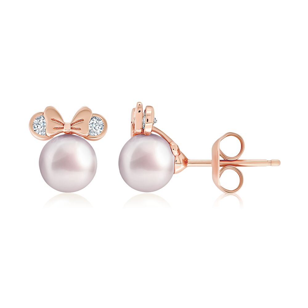 Minnie Mouse Icon Pearl Earrings by CRISLU