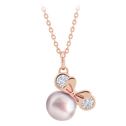 CRISLU Minnie Mouse Icon Pearl Pendant Necklace by