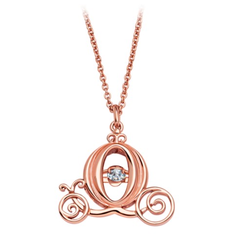 CRISLU Cinderella Coach Rose Gold Necklace by