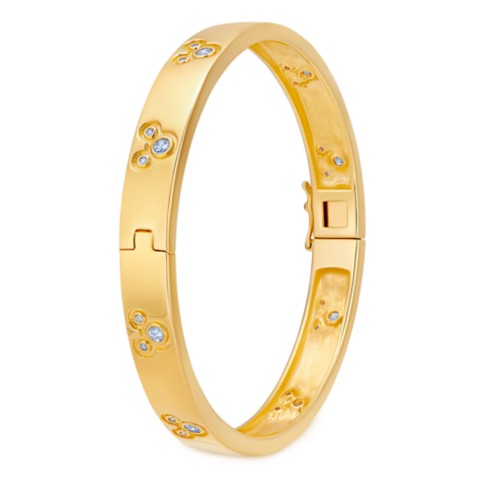 Аксессуары CRISLU Mickey Mouse Icon Yellow Gold Bangle by