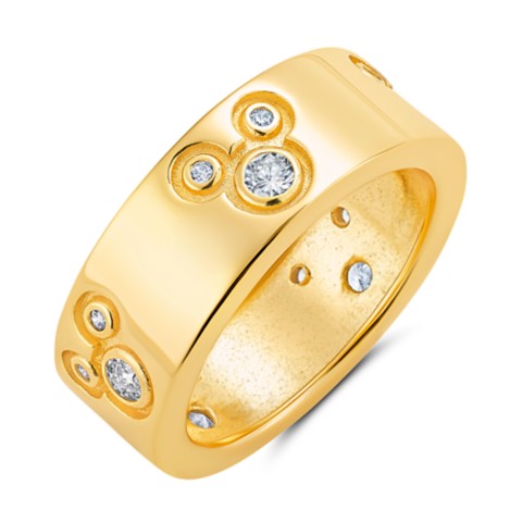 CRISLU Mickey Mouse Icon Yellow Gold Ring by