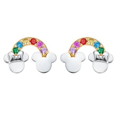 CRISLU Mickey and Minnie Mouse Rainbow Earrings by