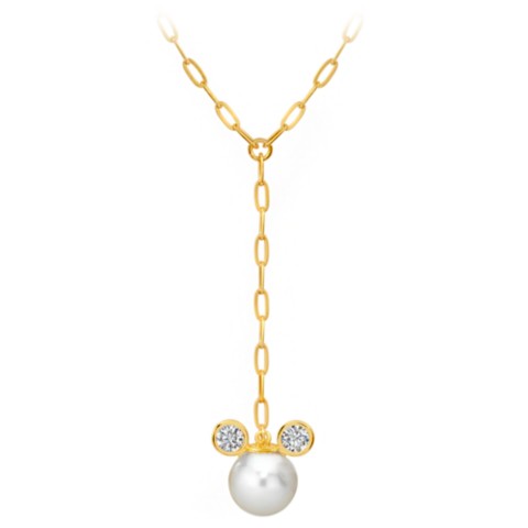 CRISLU Mickey Mouse Icon Pearl Drop Necklace by