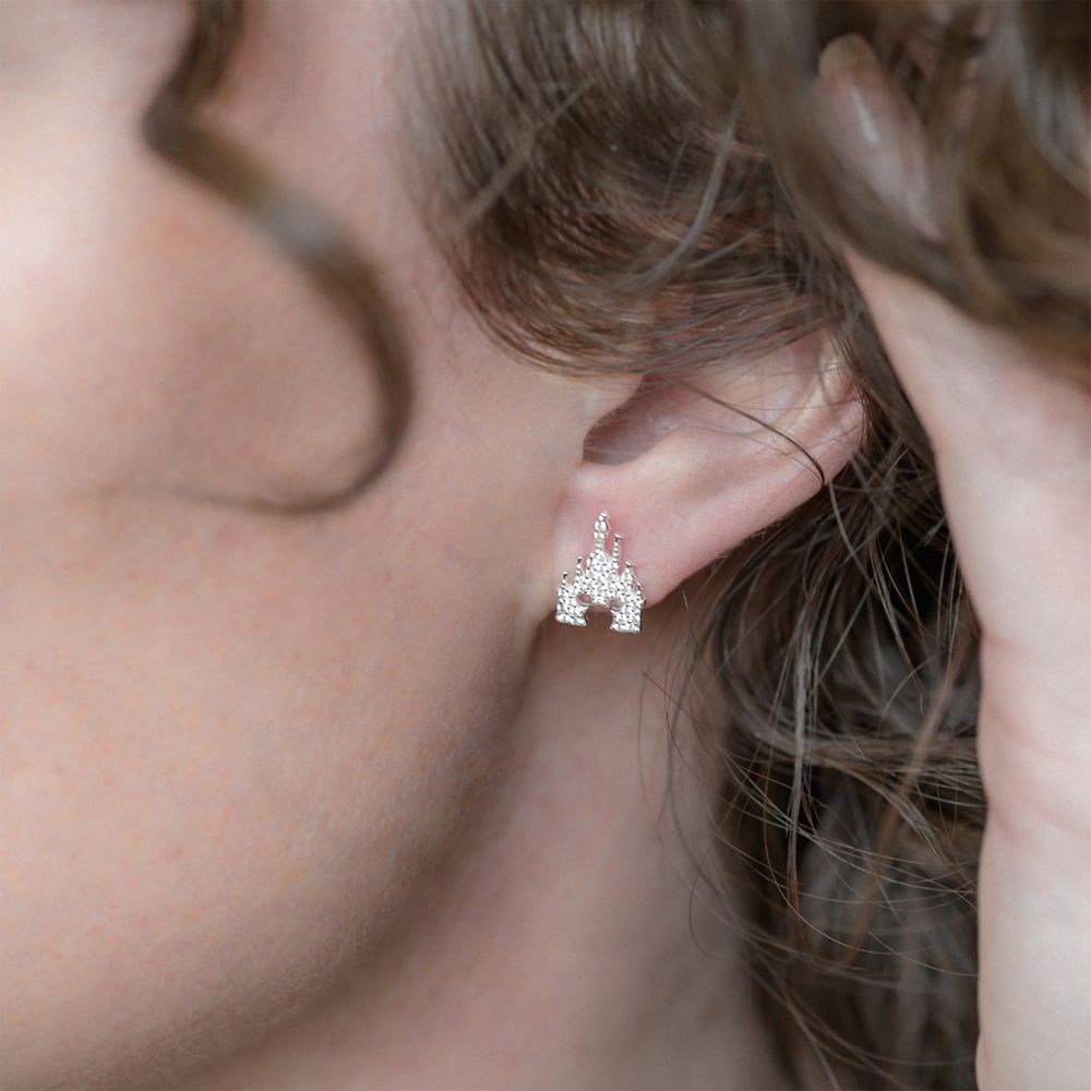 Mickey Mouse Fantasyland Castle Earrings by Rebecca Hook &ndash; Silver