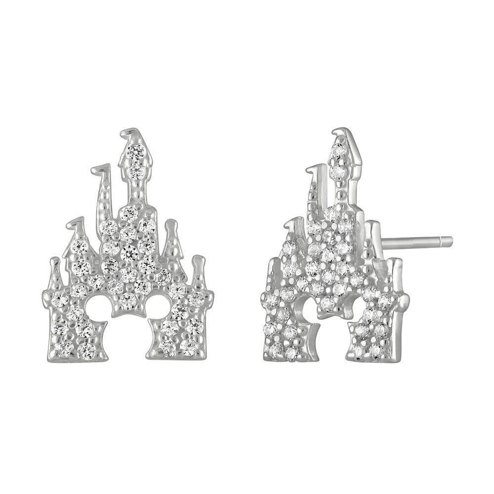 Mickey Mouse Fantasyland Castle Earrings by Rebecca Hook &ndash; Silver