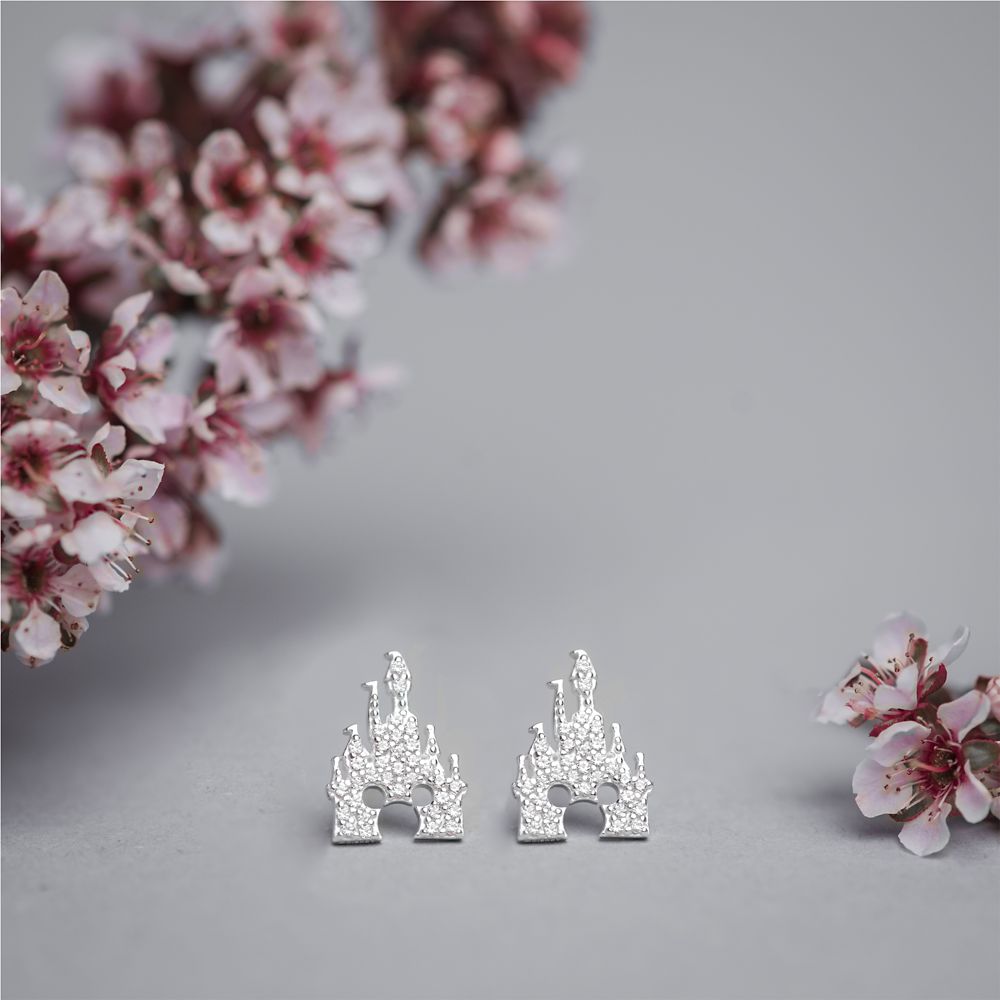 Mickey Mouse Fantasyland Castle Earrings by Rebecca Hook &ndash; Silver