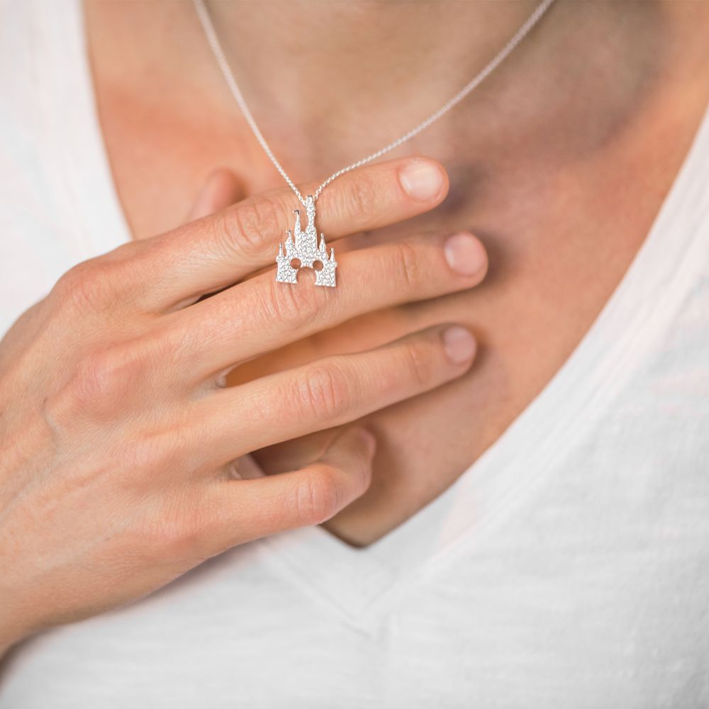 Mickey Mouse Fantasyland Castle Necklace by Rebecca Hook &ndash; Silver