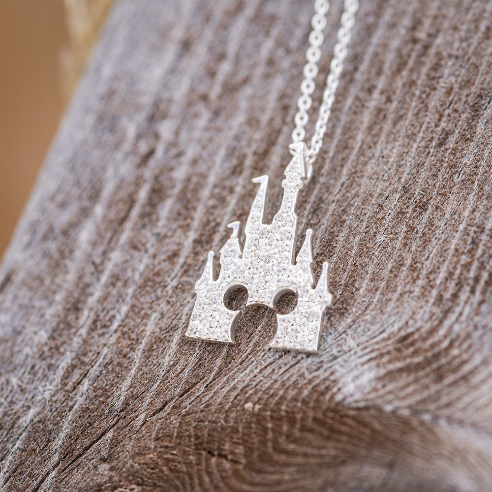 Mickey Mouse Fantasyland Castle Necklace by Rebecca Hook - Silver
