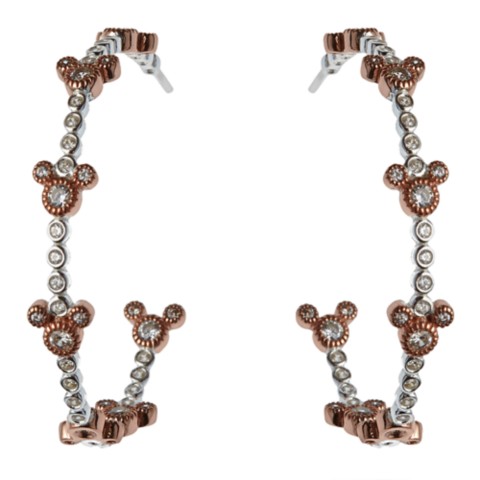 Rebecca Hook Mickey Mouse Rose Gold Icon Hoop Earrings by