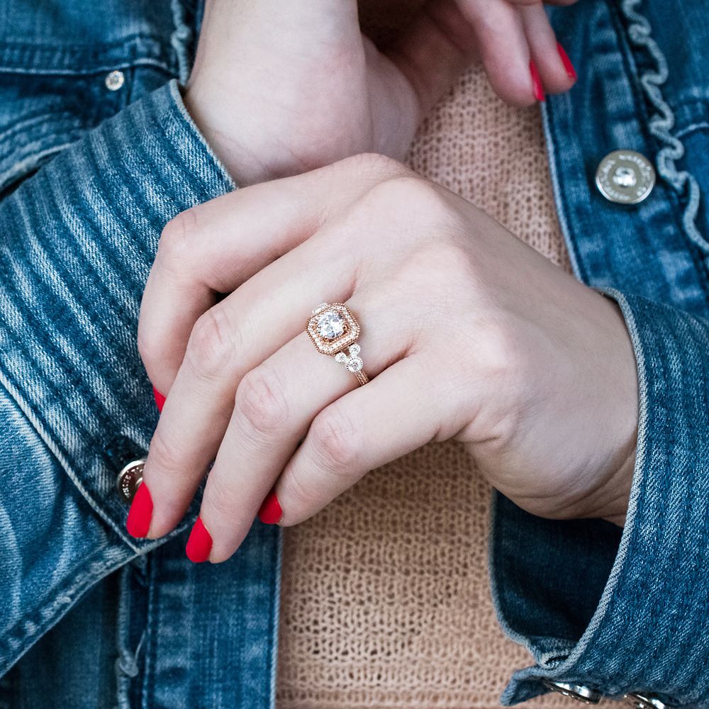 Mickey Mouse Rose Gold Square Ring by Rebecca Hook