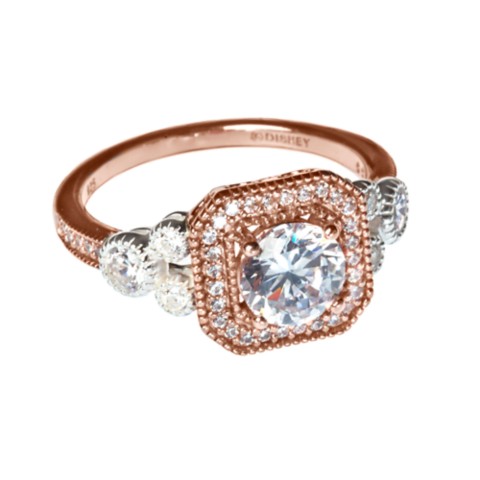 Rebecca Hook Mickey Mouse Rose Gold Square Ring by