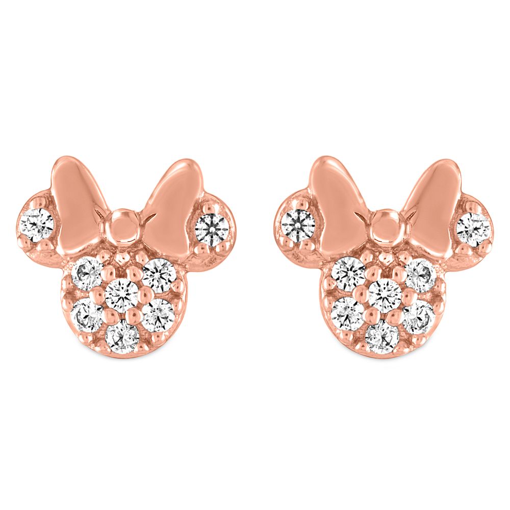 Minnie Mouse Icon Pav Rose Gold Earrings by Rebecca Hook Official shopDisney