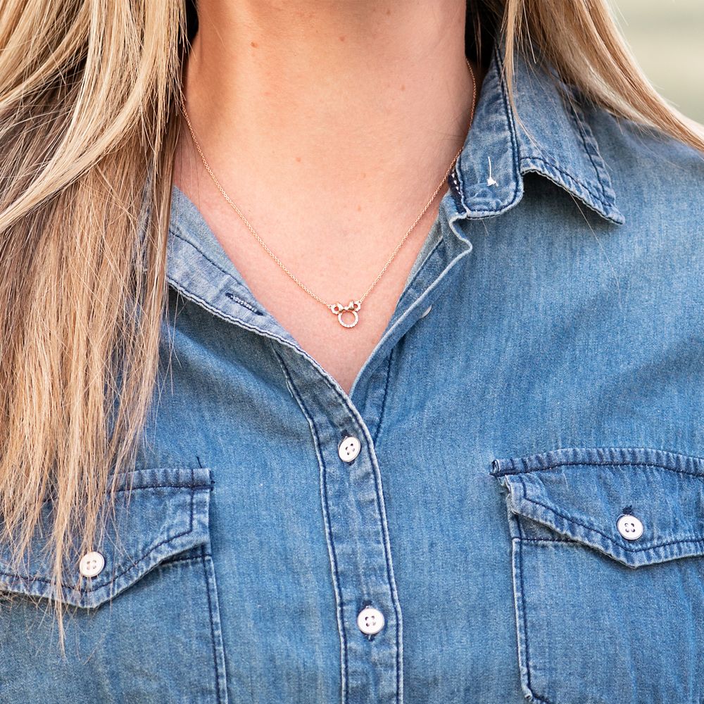 Minnie Mouse Icon Necklace by Rebecca Hook &ndash; Rose Gold
