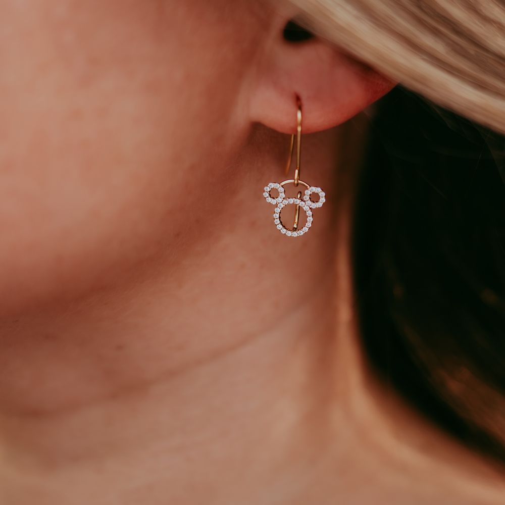 Mickey Mouse Icon Drop Earrings by Rebecca Hook